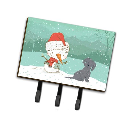 Carolines Treasures Black Maltese Snowman Christmas Leash or Key Holder CK2092TH68
